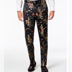 Orange Men's Midnight Dragon Slim-Fit Jacquard Suit Pants